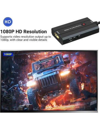 Convertidor de Componente Femenino a HDMI 1080P Die Xi