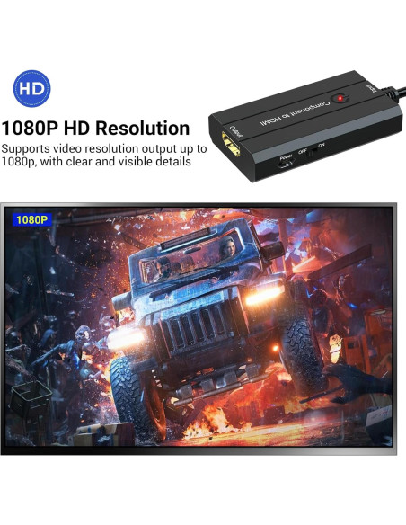 Convertidor de Componente Femenino a HDMI 1080P Die Xi