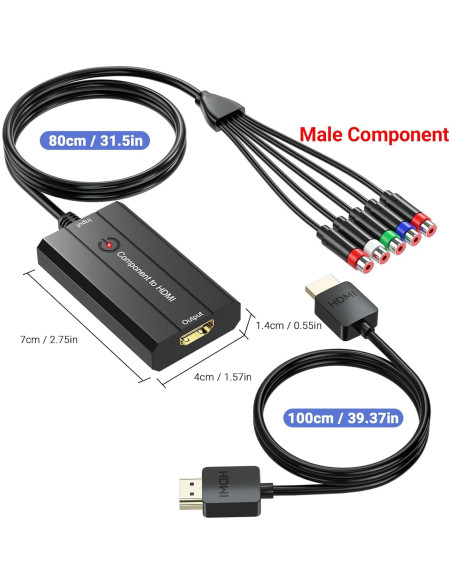 Convertidor de Componente Femenino a HDMI 1080P Die Xi