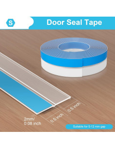 Tira de sellado de puerta Greymond 20 pies x 2 mm transparente 2