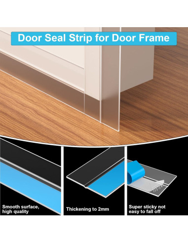 Tira de sellado de puerta Greymond 20 pies x 2 mm transparente