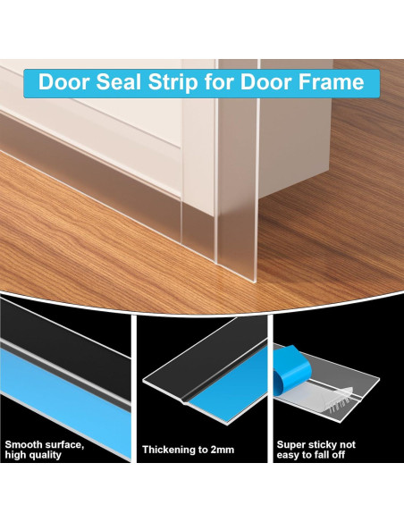 Tira de sellado de puerta Greymond 20 pies x 2 mm transparente