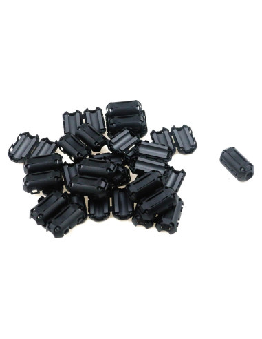 Anillo de Ferritas Clip Doble Quluxe 7mm Negro - Paquete de 20