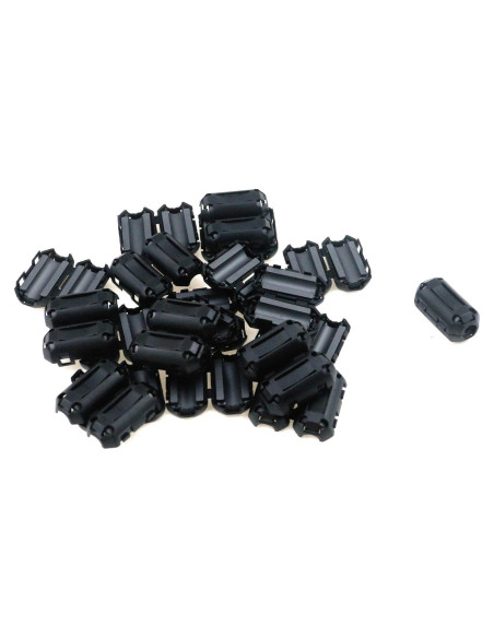 Anillo de Ferritas Clip Doble Quluxe 7mm Negro - Paquete de 20