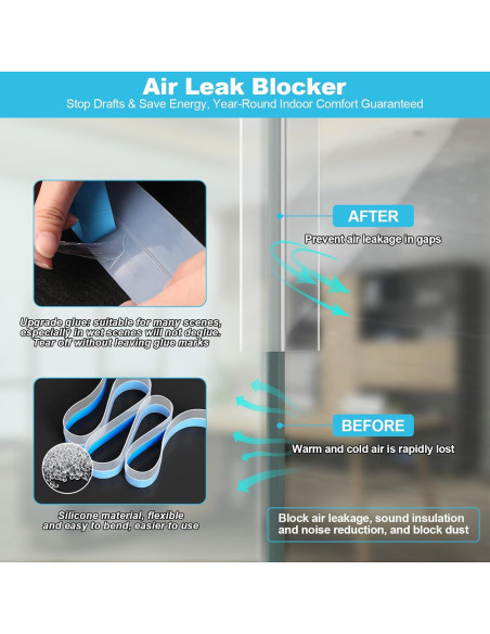 Tira de sellado de puerta Greymond 20 pies x 2 mm transparente