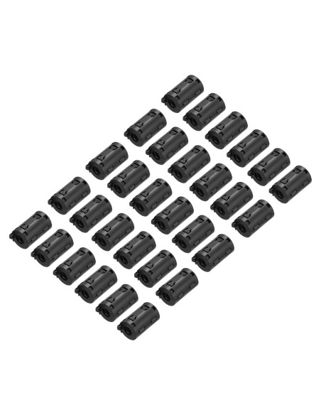 30 Pcs Núcleo de Anillo de Ferrita Clip-on uxcell 9mm Negro
