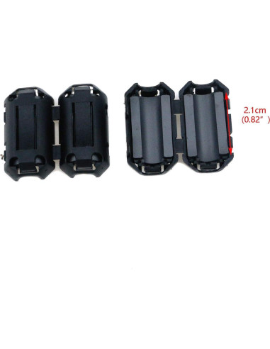 Anillo de Ferritas Clip Doble Quluxe 7mm Negro - Paquete de 20