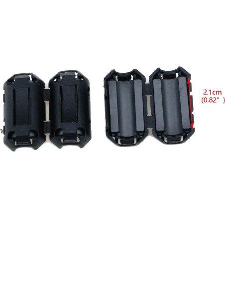 Anillo de Ferritas Clip Doble Quluxe 7mm Negro - Paquete de 20