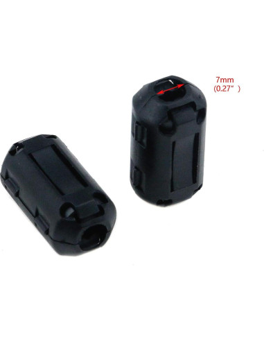 Anillo de Ferritas Clip Doble Quluxe 7mm Negro - Paquete de 20