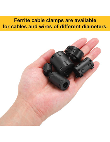 30 Pcs Núcleo de Anillo de Ferrita Clip-on uxcell 9mm Negro