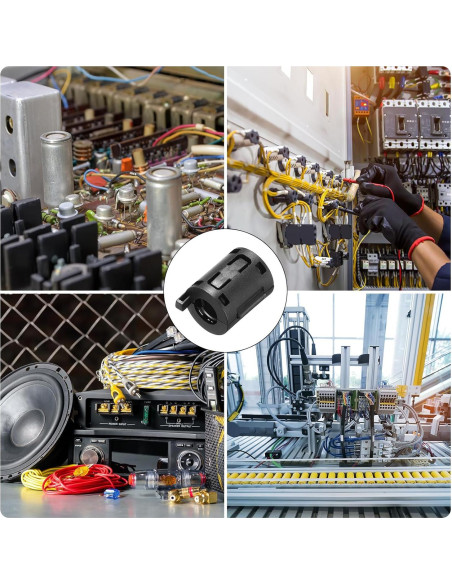 30 Pcs Núcleo de Anillo de Ferrita Clip-on uxcell 9mm Negro