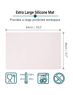 Tapete de Silicona Extra Grande Gartful 64x45cm Beige 2