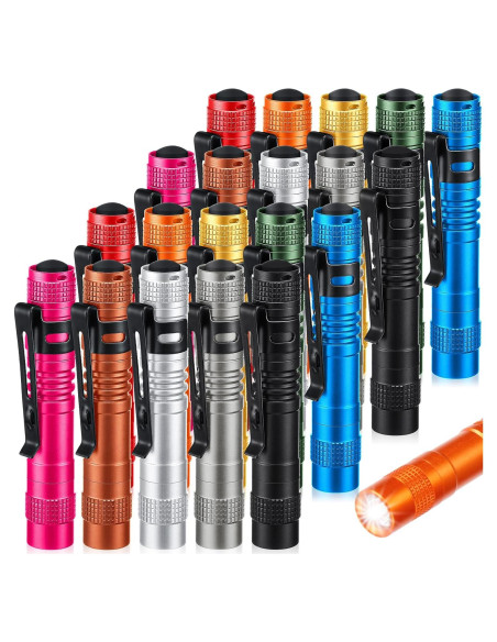 Hortsun 20 Linternas LED de Boligrafo Multicolor 9 cm