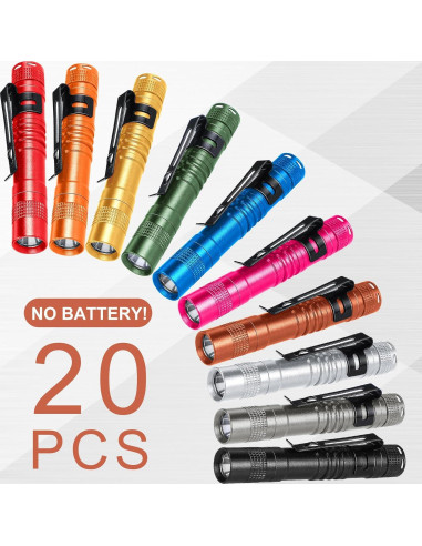 Hortsun 20 Linternas LED de Boligrafo Multicolor 9 cm