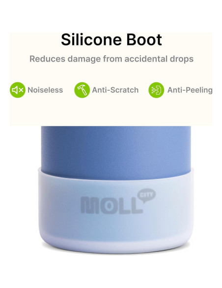 Botella de Agua Deportiva Mollcity 650 ml Acero Inoxidable Azul