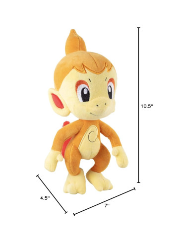 Peluche Pokémon Chimchar 20 cm - Licencia Oficial Jazwares