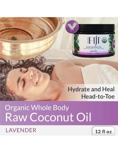 Aceite de Coco Crudo Prensado en Frío Organic Fiji 340g - Lavanda