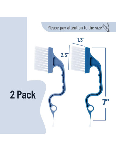 Cepillo de Limpieza de Rieles de Ventana Slick - Paquete de 2