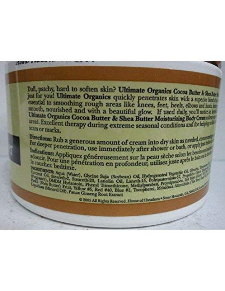 Manteca de Cacao y Karité Orgánica Ultimate 226 g