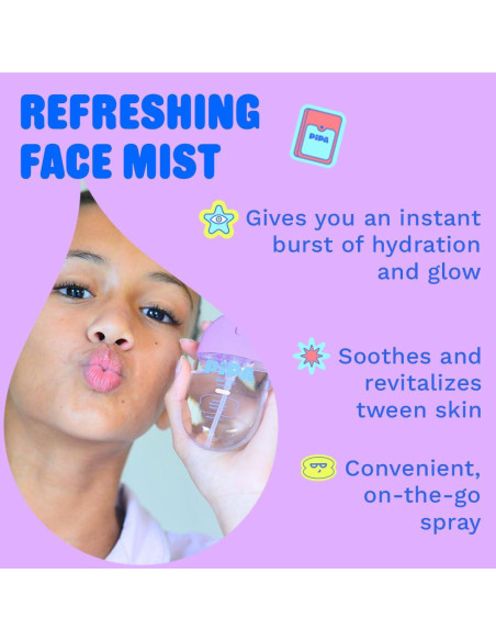 Bruma Facial Pipa Glow Go 30 ml | Hidratante Sin Alcohol para Niños