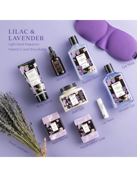 Cesta de Regalo Spa Lovery 10 Piezas - Jabón, Bomba, Aceite