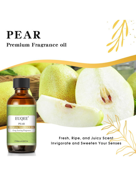 Aceite de Fragancia Premium EUQEE Pera 60ml para Jabones y Velas Aceite de Fragancia Premium EUQEE Pera 60ml para Jabones y Velas