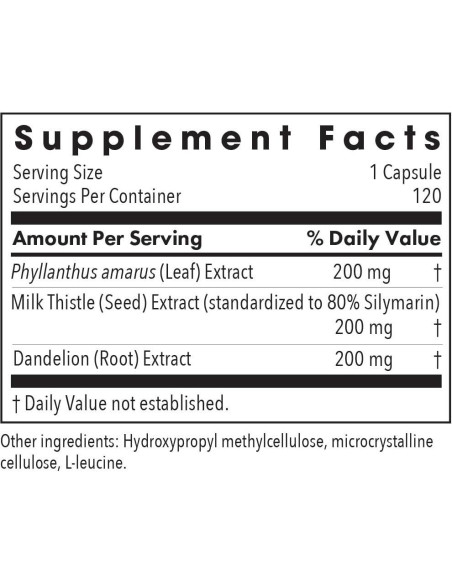 Suplemento Cardo Mariano Plus Allergy Research 120 Cápsulas