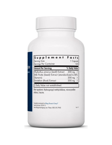 Suplemento Cardo Mariano Plus Allergy Research 120 Cápsulas