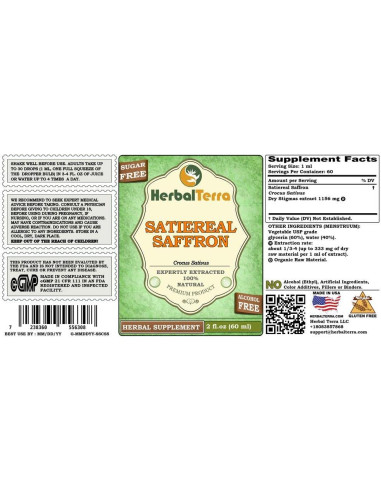 Glicerina Orgánica de Azafrán Satiereal 59 ml Sin Alcohol