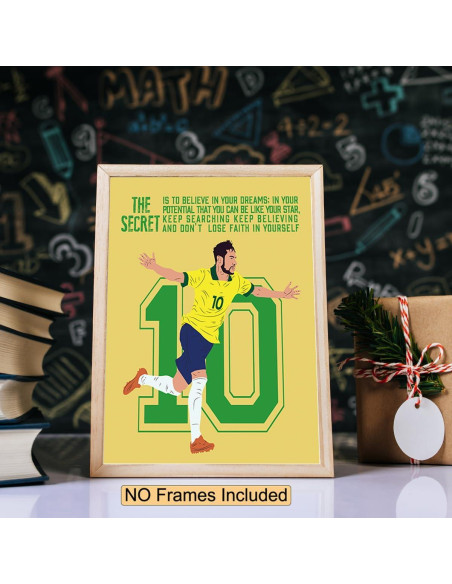 Set de 4 Pósters Motivacionales de Fútbol 20x25 cm