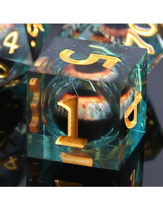 Conjunto de Dados Ojo de Dragón DND - 7 Piezas de Resina 2