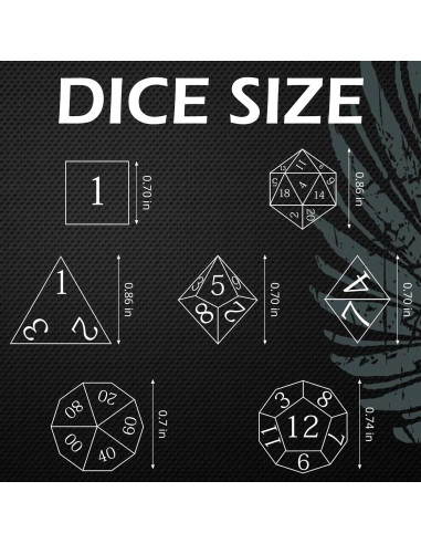 Conjunto de Dados Ojo de Dragón DND - 7 Piezas de Resina