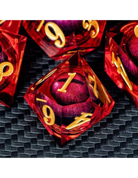 Dados Poliedricos D&D ARUOHHA Ojo de Dragón Resina Roja 7 Piezas Dados Poliedricos D&D ARUOHHA Ojo de Dragón Resina Roja 7 Piezas