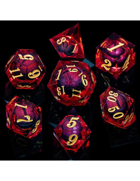 Dados Poliedricos D&D ARUOHHA Ojo de Dragón Resina Roja 7 Piezas Dados Poliedricos D&D ARUOHHA Ojo de Dragón Resina Roja 7 Piezas