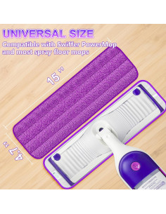 8 Almohadillas de Mopa Reutilizables FORSPEEDER 38.1 cm Microfibra 2