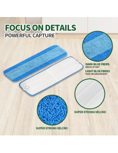 Paquete de 3 almohadillas de microfibra Bona 46.5x13.5cm 2