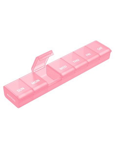 Organizador Semanal de Pastillas AUVON Rosa 7 Días Sin BPA