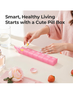 Organizador Semanal de Pastillas AUVON Rosa 7 Días Sin BPA 2
