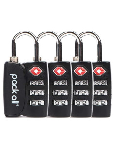 Candado de viaje Pack All TSA 4pcs Negro con indicador