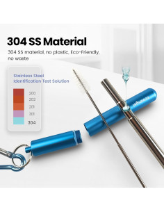 Pajitas Reutilizables Plegables Ecoangel - Acero Inoxidable 4 Unidades 2