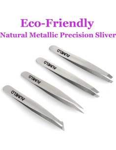 Juego de Pinzas de Acero Inoxidable AUMELO 4 Piezas con Estuche 2