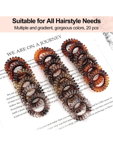 Laos de Cabelo Espirais JessLab - 20 Peas mbar, Sem Danos