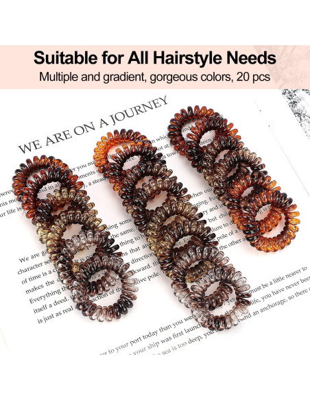 Laos de Cabelo Espirais JessLab - 20 Peas mbar, Sem Danos