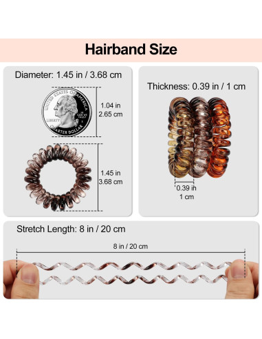 Laos de Cabelo Espirais JessLab - 20 Peas mbar, Sem Danos