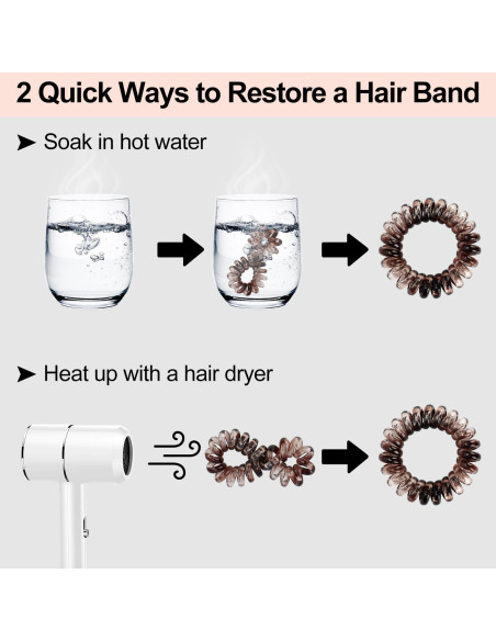 Laos de Cabelo Espirais JessLab - 20 Peas mbar, Sem Danos