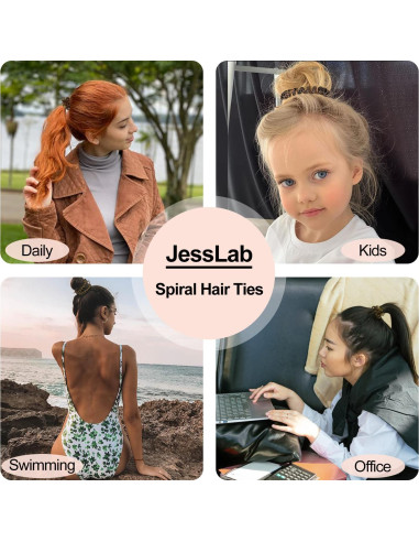Laos de Cabelo Espirais JessLab - 20 Peas mbar, Sem Danos