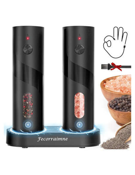 Juego de Molinillos Eléctricos de Sal y Pimienta Fecorraimne 110ml