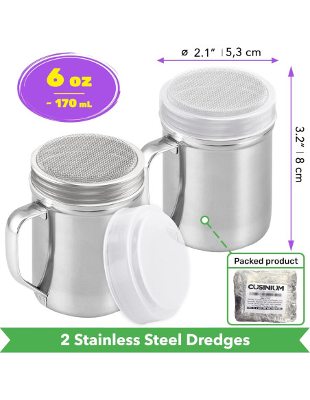 Azucarero en Polvo CUSINIUM - 2 Tamices Finos 170g