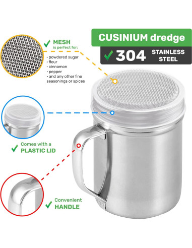 Azucarero en Polvo CUSINIUM - 2 Tamices Finos 170g