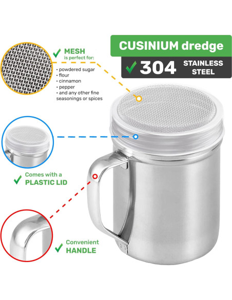 Azucarero en Polvo CUSINIUM - 2 Tamices Finos 170g